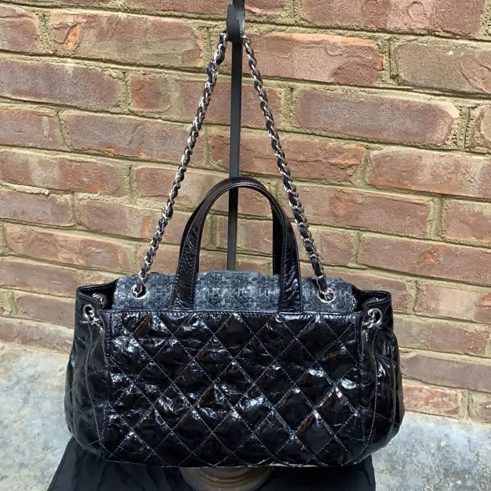 Chanel Authentic Portobello Black Quilted Calfskin Tote Bag